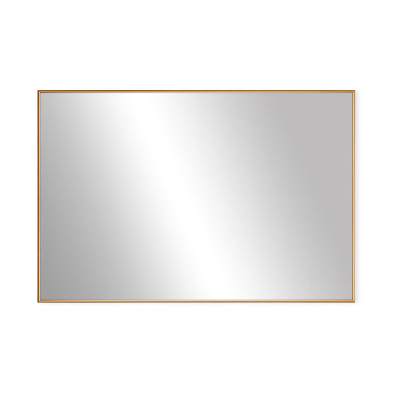 Metal Framed Bathroom and Vanity Wall Mirror, Kristveig Collection, Champagne Bronze, Rectangle, 30" x 40"