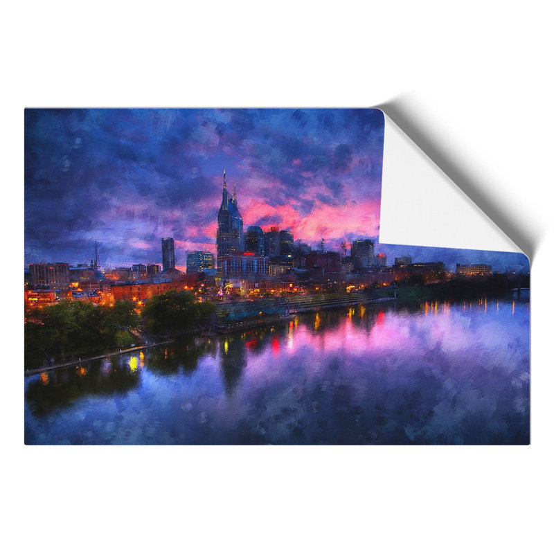 Nashville Tennessee Skyline Painting - Frameless Print, 30cm H x 42cm W x 0.1cm D