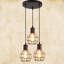 Wiens 3 - Light Rustic Red Cluster Pendant
