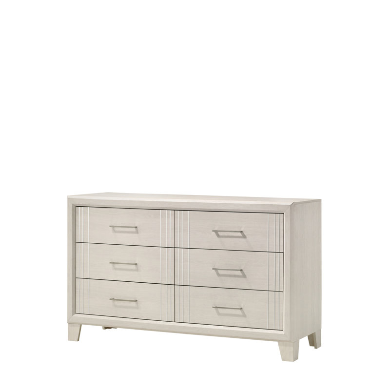 Commode contemporaine à six tiroirs, Beige