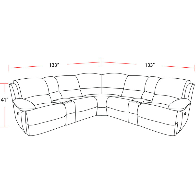 Canapé modulaire inclinable électrique sans gravité 7 pièces avec appui-tête réglable Pulchia, Ciel