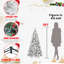 Arbre de Noël enneigé 8 pi, 1445 pointes de branches, branches enneigées à aiguilles dures, structure à charnières pour une installation simple, espaces festifs à base en métal de 8 pi avec et aiguille, installation rapide, présentoirs robustes