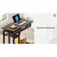 Bureau à hauteur réglable en forme de C avec prise de courant et plateau pour clavier - brun-557896365
