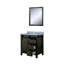 Meuble-lavabo gris cendré 30 po X P 22 po P, comptoir en quartz blanc et Miroir