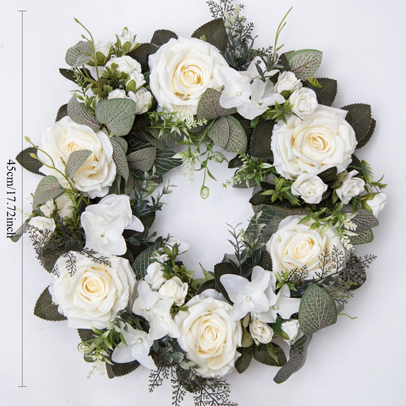 Couronne d'hiver pour porte d'entrée, Blanc