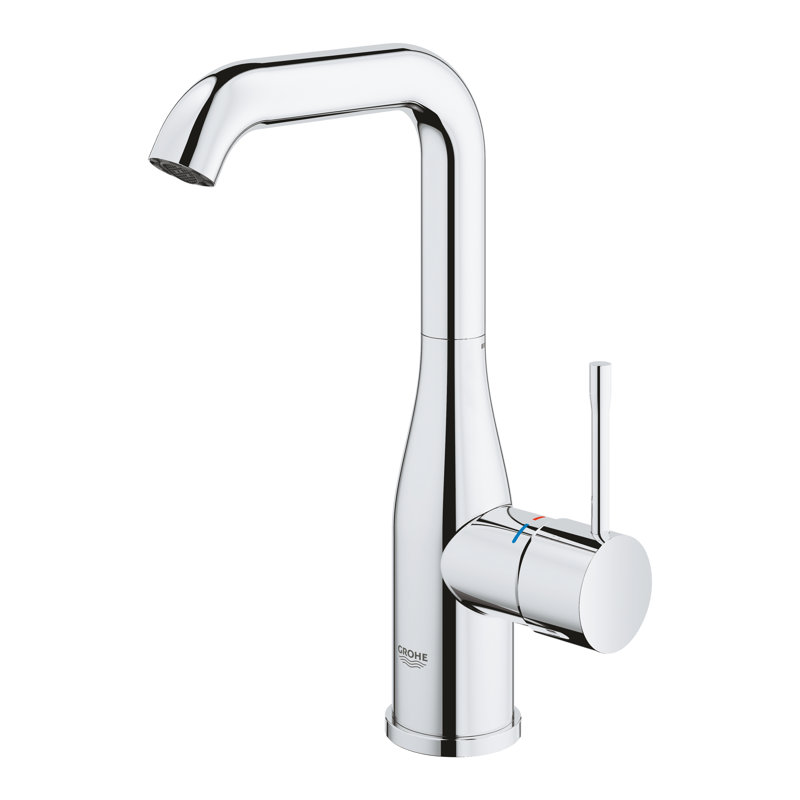 Robinet pour salle de bain monotrou avec poignée simple GROHE Essence, Chrome ciel étoilé