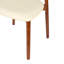 Chaise d'appoint rembourrée Ikerne (ensemble de 2) en cuir blanc avec dossier en bois massif