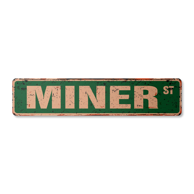 Plaque de rue minière en plastique robuste 8 po x 36 po
