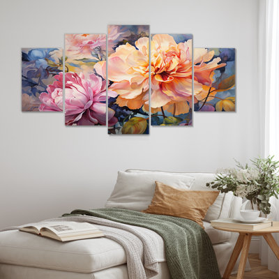 Ayalisse - Peony Wall Art Decor 5 Piece