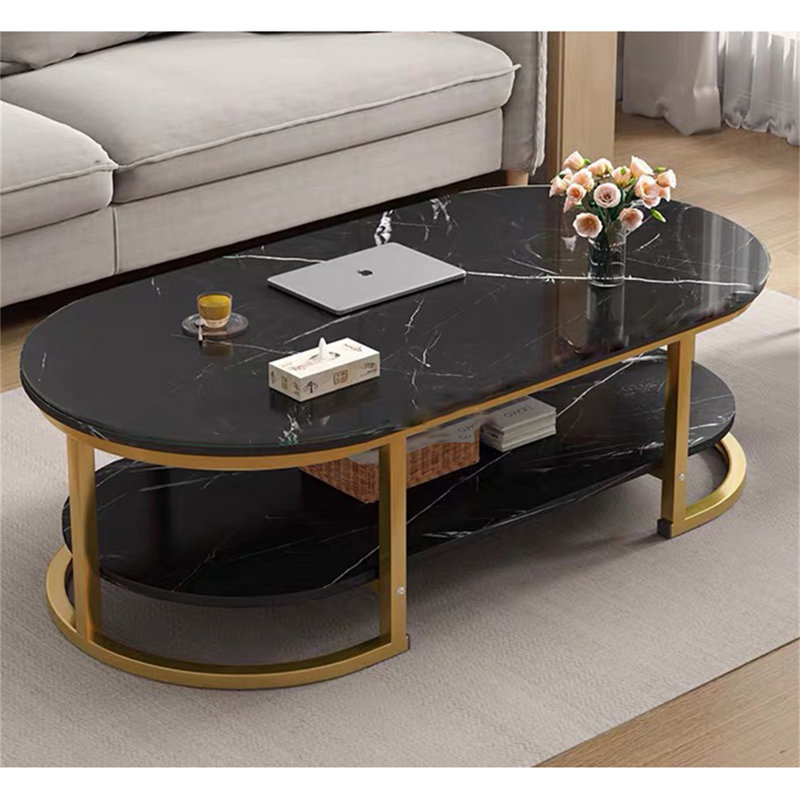 Table basse de salon, Noir / or