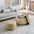Round Storage Ottoman, Woven Rattan Fabric Ottoman, 2 In 1 Function, Work As End Table And Ottoman,With Small Seat-Nature(25"X25"X14.7")-1697858264