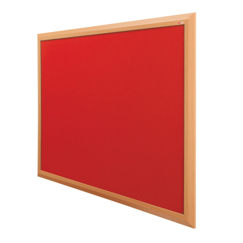 Wall Mounted Bulletin Board, 60 cm H x 90 cm W, Red