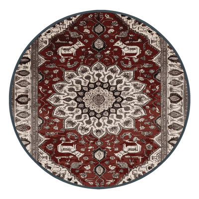 Tapis persan noir lavable à la machine