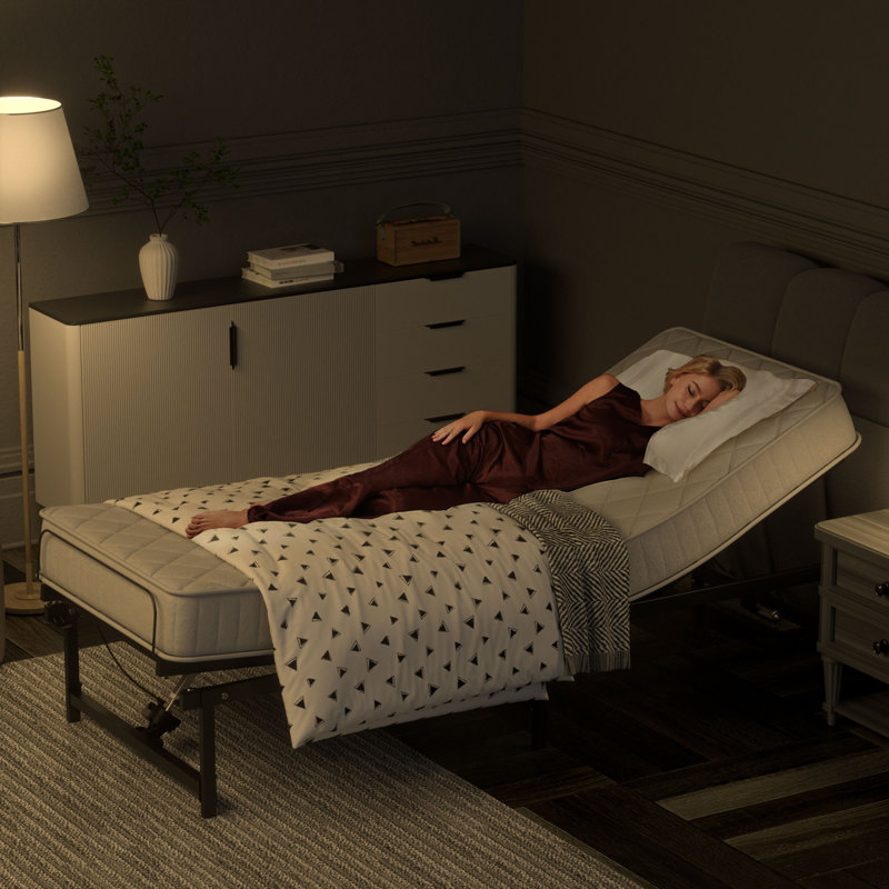 Electric Adjustable Bed Frame, Head And Foot Incline Bed Base With Low-noise Motor And Wired Remote Control, Twin XL