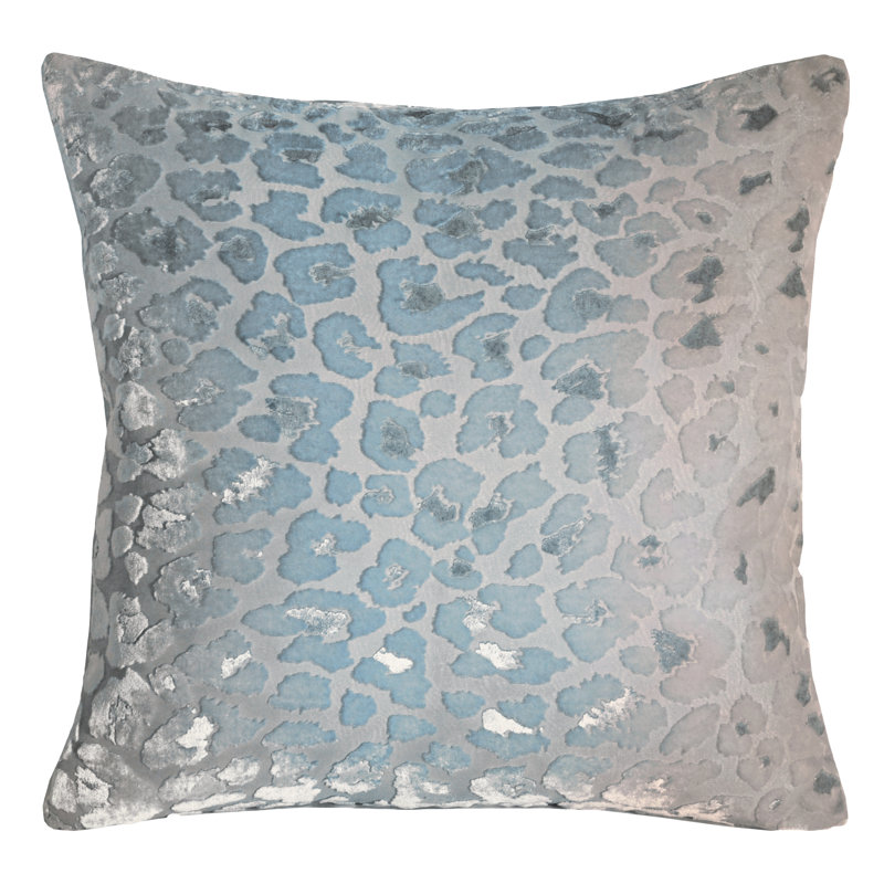 Oreiller en velours vert sapin léopard de 56 cm, Carré H 22 po x l 22 po, Evergreen