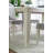 78" W Transitional Dining Table, Antique White/Gray