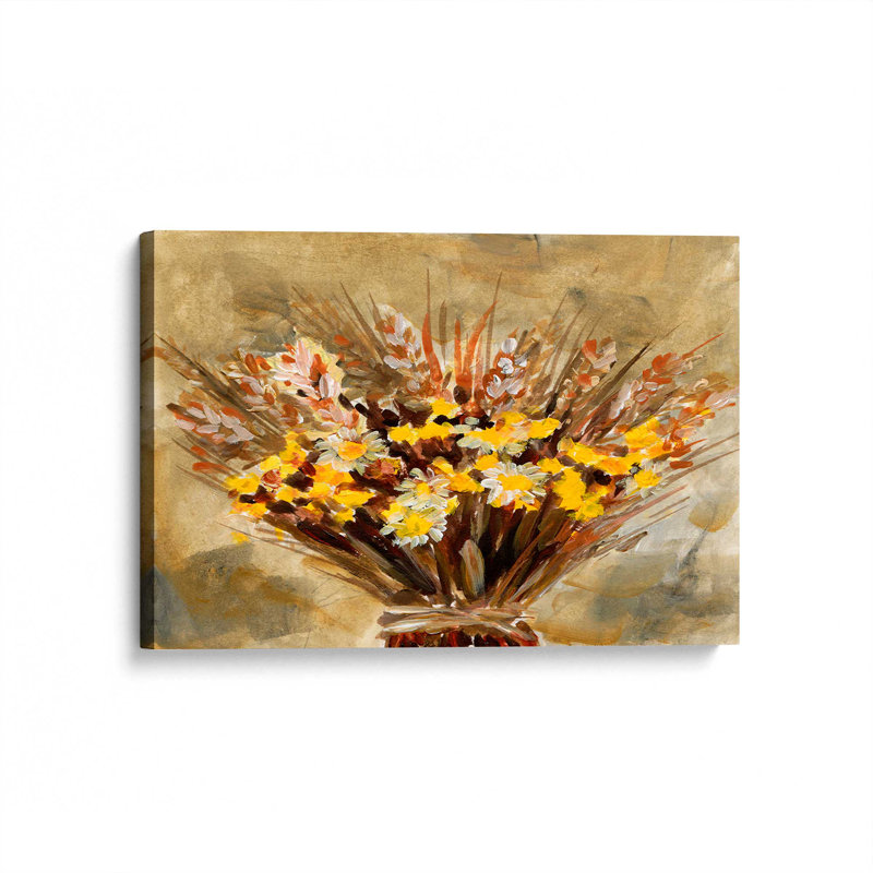 «Crimson & Yellow Ochre Offrant II» par Melissa Wang, reproduction d'art sur toile, H 24 po x l 32 po