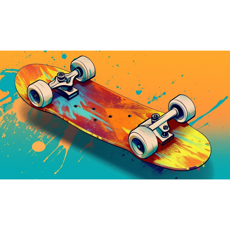 Skateboard Shower Curtain, 83"H x 70"W