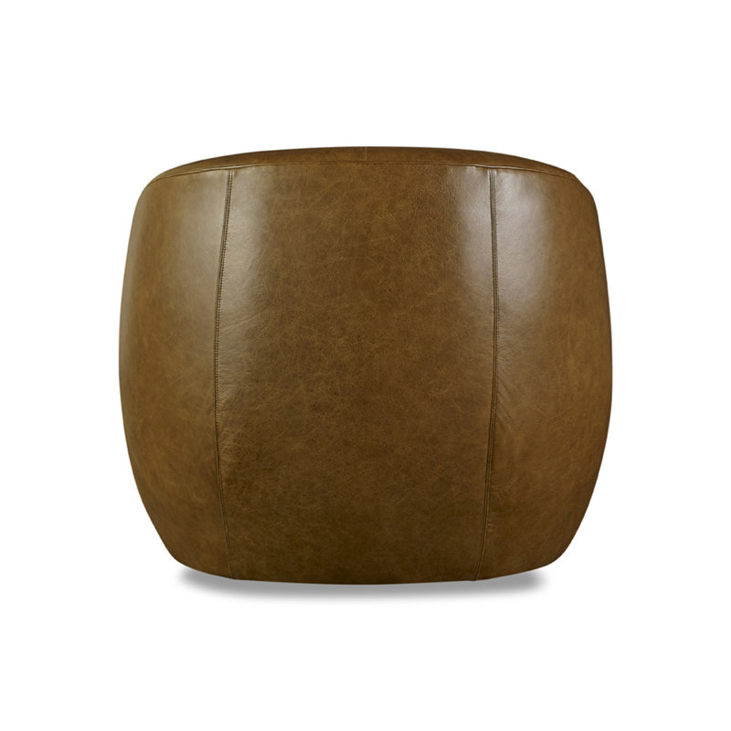 Leather Swivel Barrel Chair