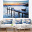Seascape, vieille jetée en bois avec tapisserie de mer brillante-28503807