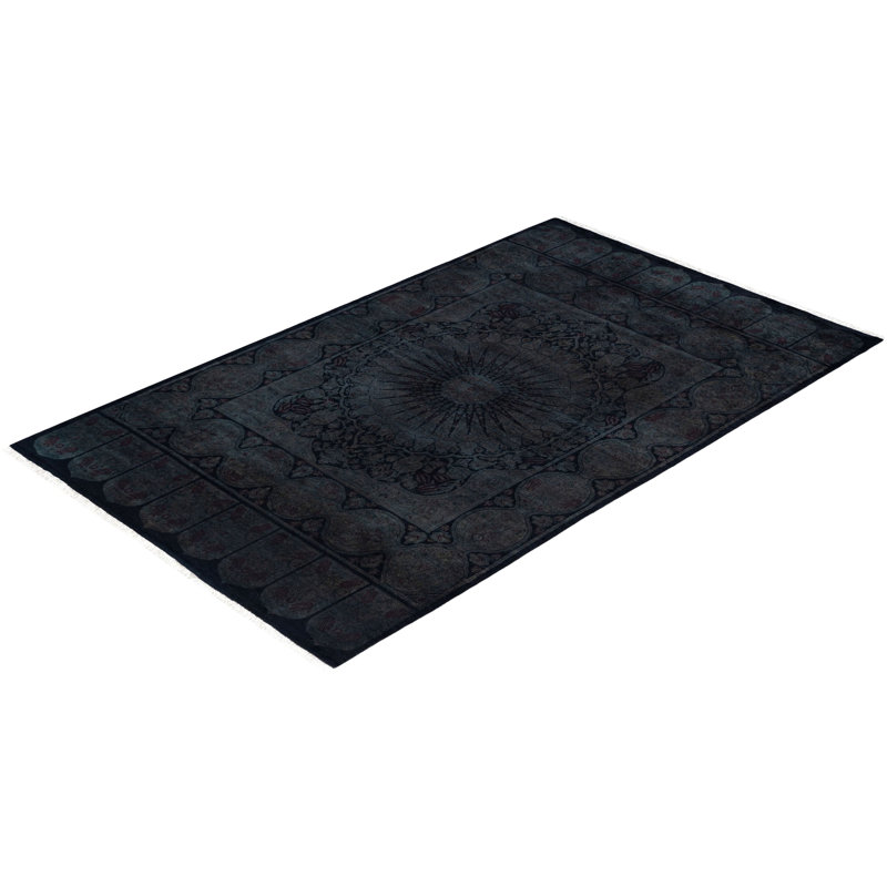 Overdyed One-of-a-Kind Rectangle 4'5" X 7'2" Hand Knotted Area Rug