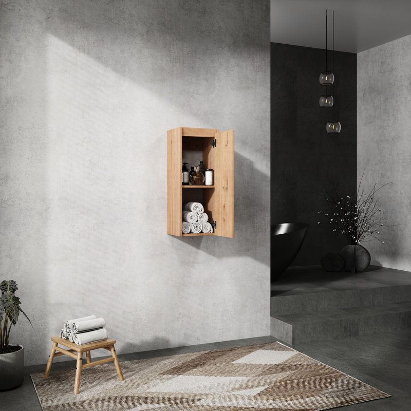 12" Wall Mounted Bathroom Side Cabinet, , Fashionable Decoration For Bath Mounted, Soft Close A Gorgeous Look