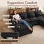 Canapé modulaire en chenille de 116 po en U avec repose-pieds double 116 po-132835671