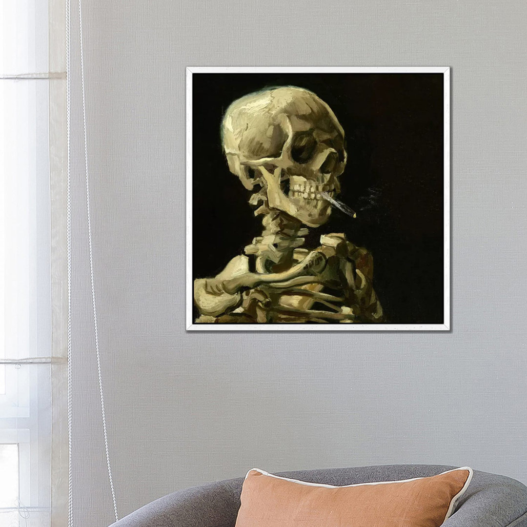Head Of A Skeleton With A Burning Cigarette by Vincent Van Gogh - Painting on Canvas