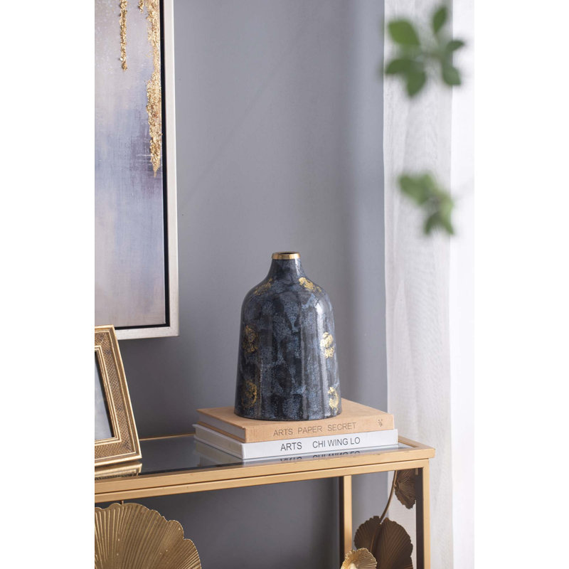 Vase décoratif en verre avec silhouette incurvée pour console