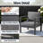 Outdoor Patio Furniture Set, 4-Piece Patio Conversation Set with Removable Washable Cushions & Coffee Table, All-Weather Patio Sofa Set for Garden, Balcony, Deck, Backyard - Grey-1666477286