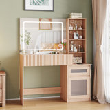 Large 43.3”W Makeup Vanity With Adjustable Light