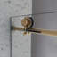 Grande porte de douche fixe et décalée en nickel brossé sans cadre, grandes poulies en acier inoxydable avec fonction de fermeture en douceur réglable