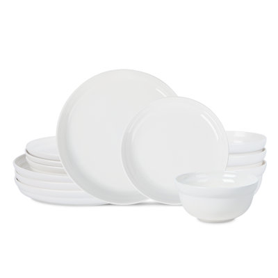 Stone Lain Virtuo 12-Piece Dinnerware Set Porcelain