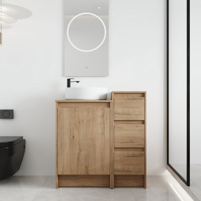 Meuble-lavabo sur pied simple 32 po avec comptoir en céramique