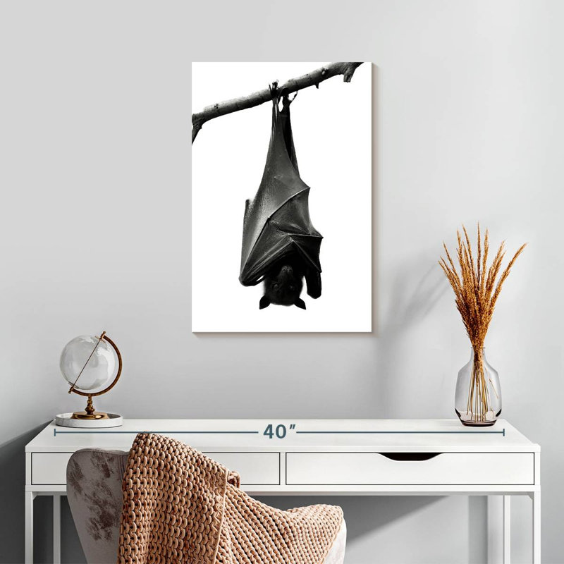 Brampt Monochrome Upside Down Bat, 24" H x 16" W