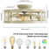 Ramseur 19.7in White Gold Ceiling Fan with Remote Control and Light Kit Included