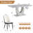 Modern 7-Piece Dining Set with Faux Marble Table and 6 Upholstered Faux Leather Chairs-506348735-505819527