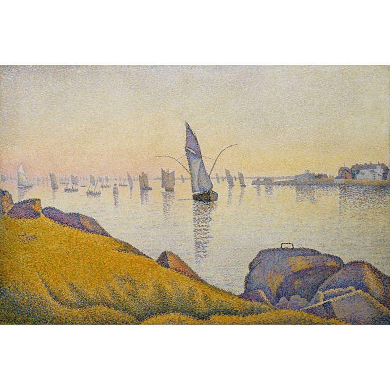 Evening Calm, Concarneau, Opus 220 by Paul Signac - Wrapped Canvas Painting, 81cm H x 122cm W x 3.8cm D