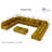 14 Seat Corduroy Convertible Modular Sectional Sofa With Storage, 12 Back Cushion 12 Throw Pillow-417269818