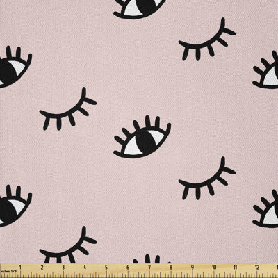 Dariyah Doodle Open and Closed Eyes Hand Drawn Sketch Multi-Purpose Fabric