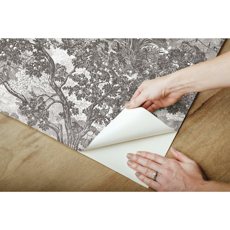Rouleau de papier peint adhésif Bosse Jungle L 16,5 pi x l 20,5 po, Gris
