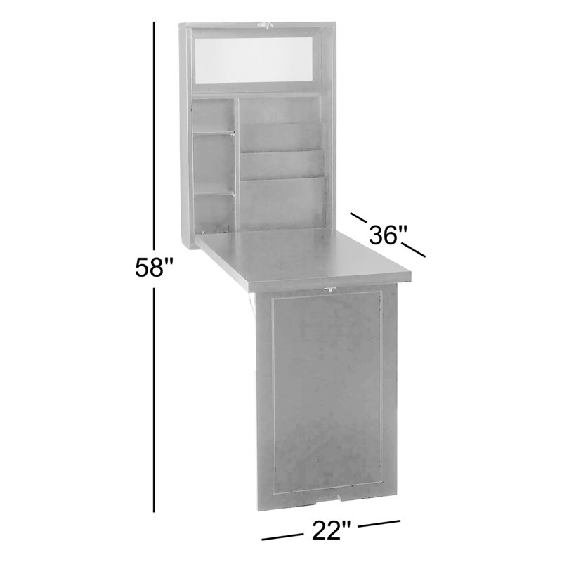Bureau flottant Ahian, Blanc antique
