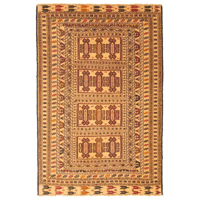 Shiravan SMK Beige Tapestry Kilim 4'4" x 6'4"