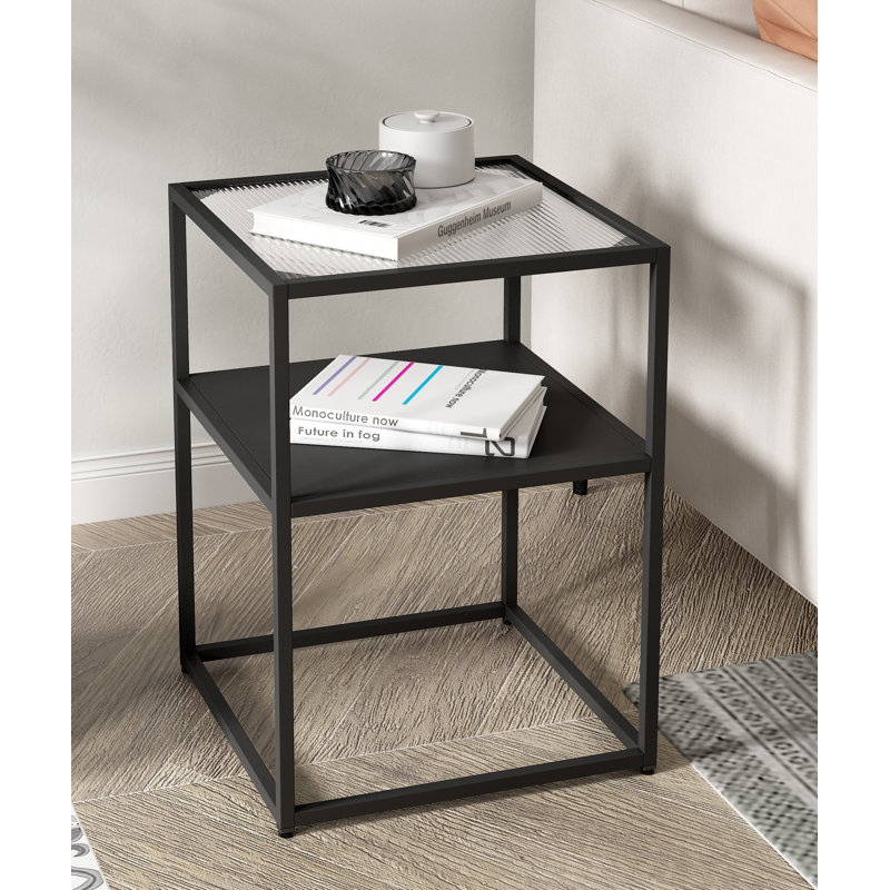 Elenna Glass Top Frame End Table