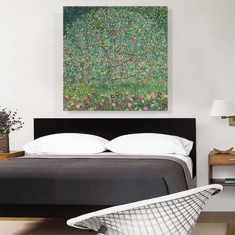 «Apple Tree I 1912» par Gustav Klimt - reproduction d'art sur toile tendue, H 36 po x l 36 po x P 0,75 po