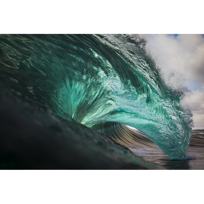Green Ocean Wave 1 Piece Wrapped Canvas Wall Art, 81cm H x 122cm W x 3.8cm D