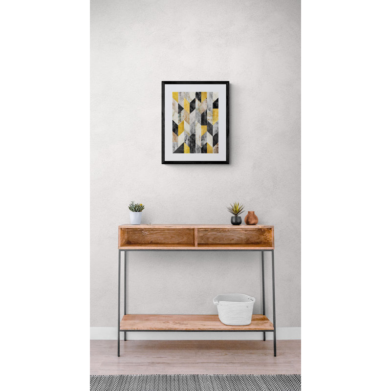 Marbled Geometric 2 Print by Angel Estevez, White Mat, 20" H x 16" W