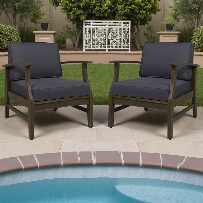 Ensemble de 2 fauteuils club, Gris foncé, Taupe