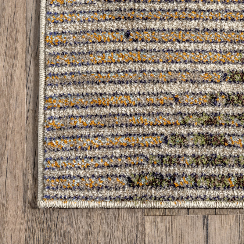 Jacaria Abstract Gray/Beige/Black Area Rug, Rectangle 7'10" x 11'
