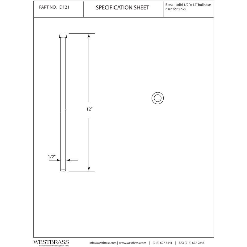 Conduite d'alimentation en laiton 1/2 "x 12" pour robinet, Cuivre antique